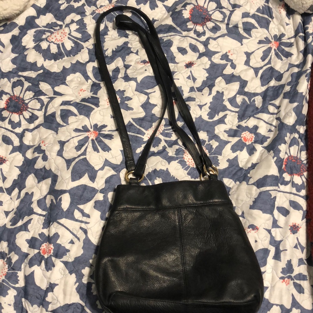 [a.giannetti] black leather purse